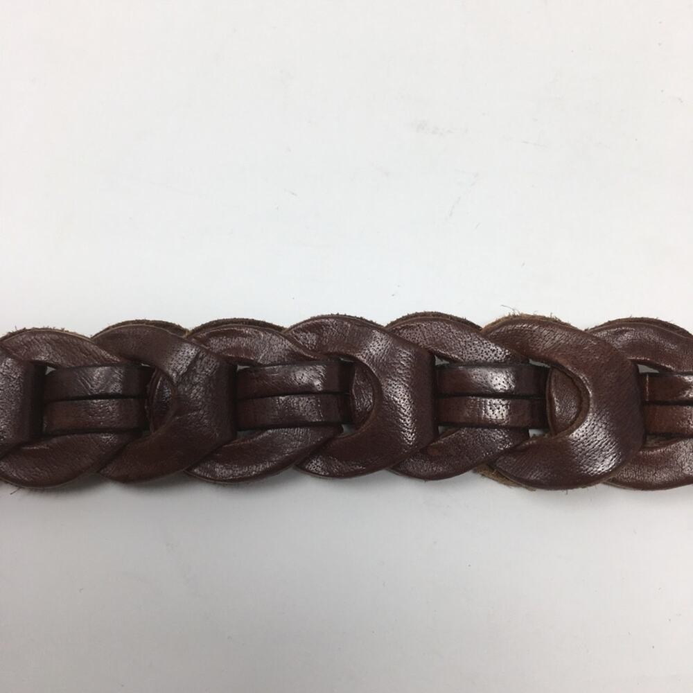 Amiee Lynn Brown Braided Leather Belt Small - Picture 4 of 6